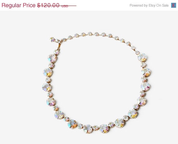 SALE - Vintage Kramer Aurora Borealis Iridescent Crystal Necklace