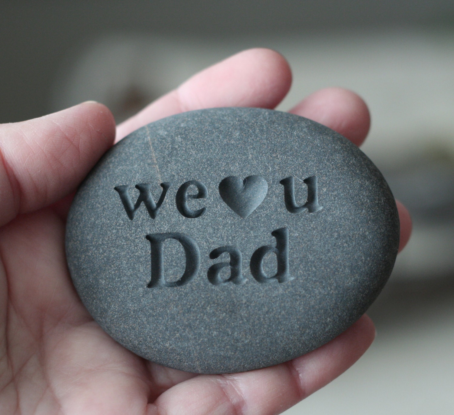 Fathers day gift - engraved stone for dad, grandpa... - exclusive design by sjengraving