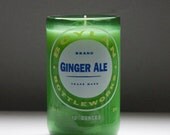 White Ginger with Amber Soy Wax Candle in a Reused Ginger Ale Bottle