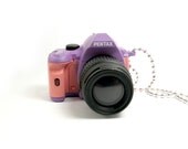 Kawaii Harajuku Fairy Kei Style Colours Purple and Pink Toy Pendant Professional DSLR Chunky Camera Miniature Long Necklace