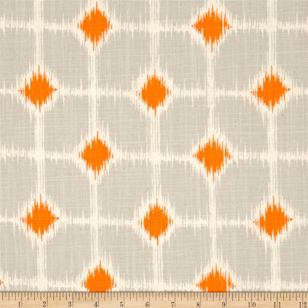 Bridesmaid Clutch / SALE and FREE SHIPPING / Fold Over Envelope Clutch / Premier Prints - Soffie in Dossett Mandarin(Orange, Grey & Natural)