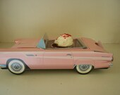 Cute retro Vintage 56 pink Ford T-Bird food box party box Birthday party treat box set of 5
