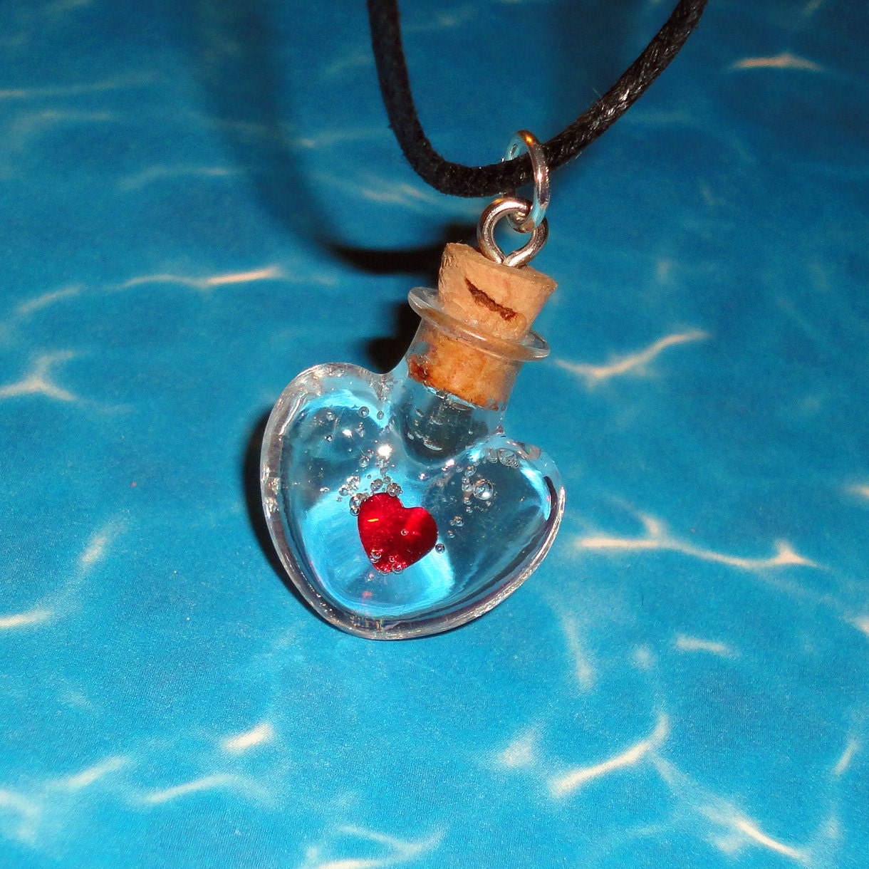 Zelda - Heart Container Potion - Bottle Charm Necklace