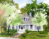 Custom Watercolor Home/House Portrait 8X10