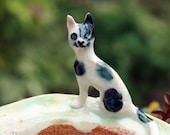 cat bowl mister spots - handmade porcelain bowl