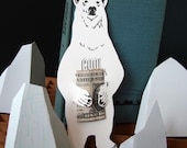 Polar bear letterpress gift card