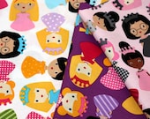 3 fat quarters Girl Friends Princess by Ann Kelle Fabric by Robert Kaufman