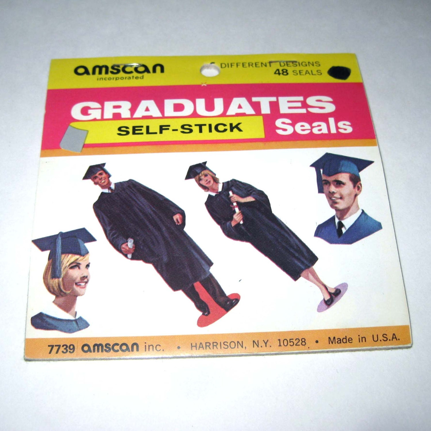 Vintage Unused Book of Graduates or Graduation Self Stick Seals by Amscan