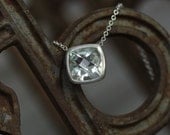 Green Amethyst and Sterling Silver Slide Necklace