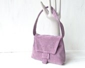 Cute Purple Purse - Tiny Bag - Walking Purse - Womens Vegan Small Corduroy Flap Handbag - Itty Bitty Handbag - Cell Phone Keys Pouch