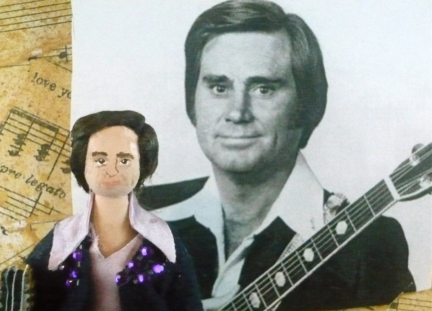 George Jones Doll Miniature Collectible Fan Art