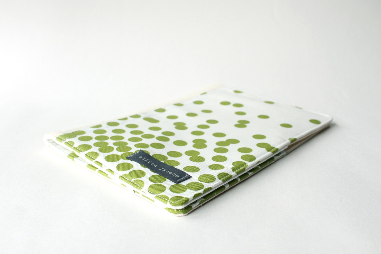 Portfolio Organizer, Green Polka Dots, Notepad Cover, Notepad Organizer