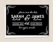 Classic Vintage - Black and White - Save the Date
