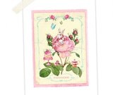 Bunny Rabbit, Art Print, Collage, High Tea, Alice In Wonderland, Nursery Art, White Rabbit, Pink Rose, Patisserie