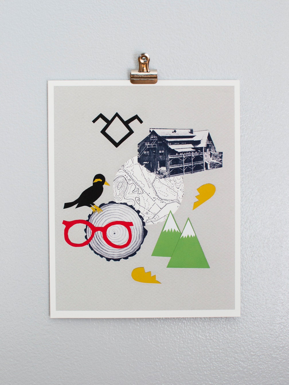 Map of Twin Peaks - David Lynch Inspired Collage Print