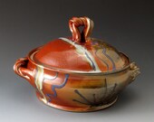 Covered Casserole with Desert Colors - Handmade Lidded Casserole