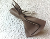 Cafe brown bow hair barrette ponytail holder  -  hair accessory all hair types