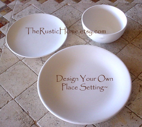Design your own place setting tableware dinner plate salad plate and bowl set
