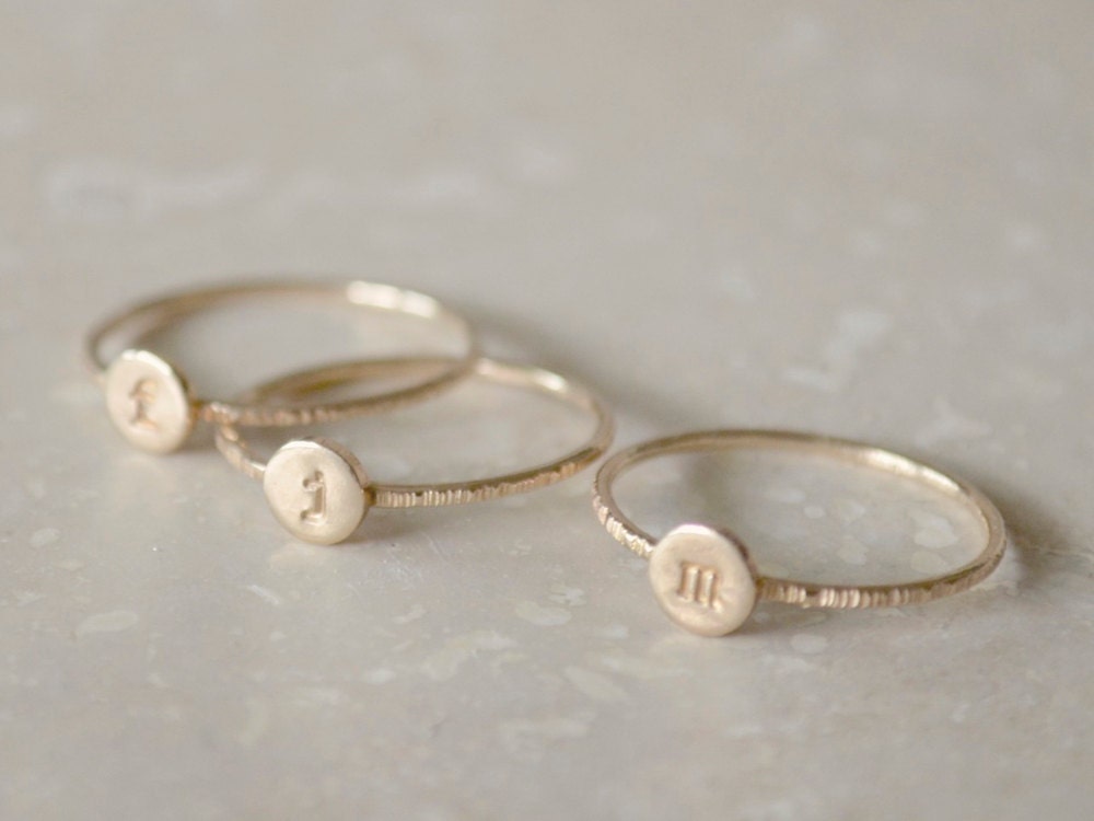 Stacking Initial Rings - Gold-Filled Set of Three