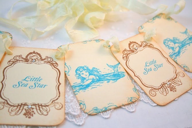 Mermaid Banner Garland Vintage Style Decoration Baby Shower Birthday Party