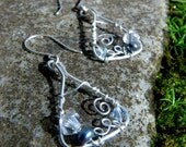 Smoke and Ice - Sterling Silver Zen Earrings