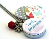 Pinterest Necklace Locket  - Addicted to Pinterest - Recycled Magnetic 3 in 1 Picture Locket By Polarity