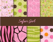 Safari Girl Animal Print Jungle Animal Printable Paper Digital INSTANT DOWNLOAD Il_170x135