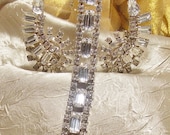 Vintage 1950s Rhinestone Necklace Earring Wedding Perfect