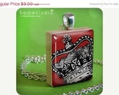 Moving Sale - ROYAL CROWN (Red) : a jewelry pendant charm made from a Scrabble Game Tile game piece