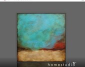Moving Sale - 24x24 inch Abstract Landscape Seascape - Original Art, acrylic painting, ready to hang, contemporary modern blue