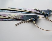 Ocean Blues -Leather Hoop Earrings