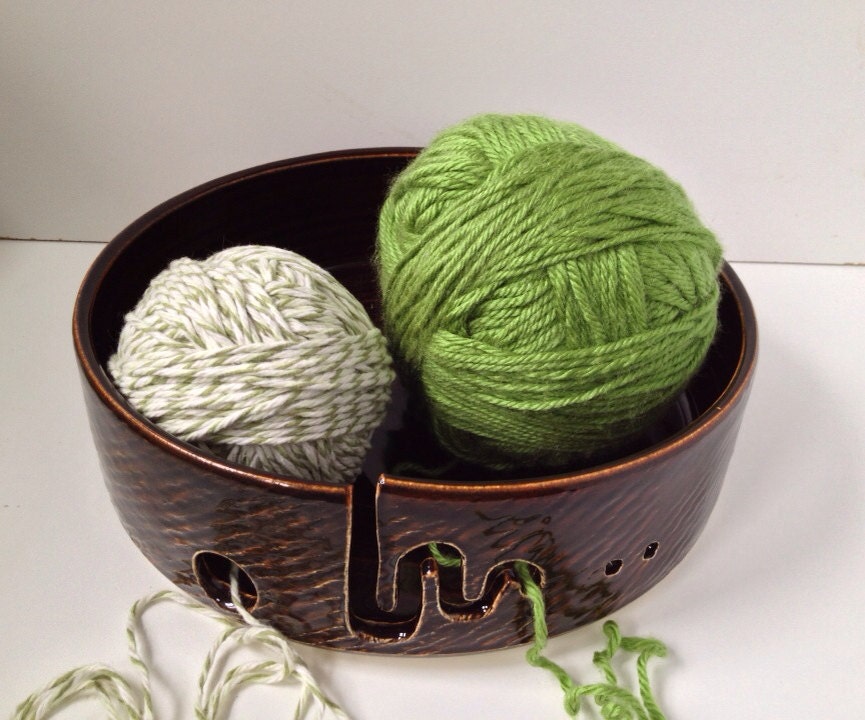 Medium 8" Yarn Bowl in Brown