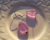 Lightest Lavender hued Seaglass on handmade Sterling earwires