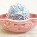 Yarn Bowl Ceramic Handmade Wheel Thrown Pottery Honeysuckle Rose Pink Pastel