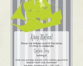 Pirate Ship Party Invitations Set of 10