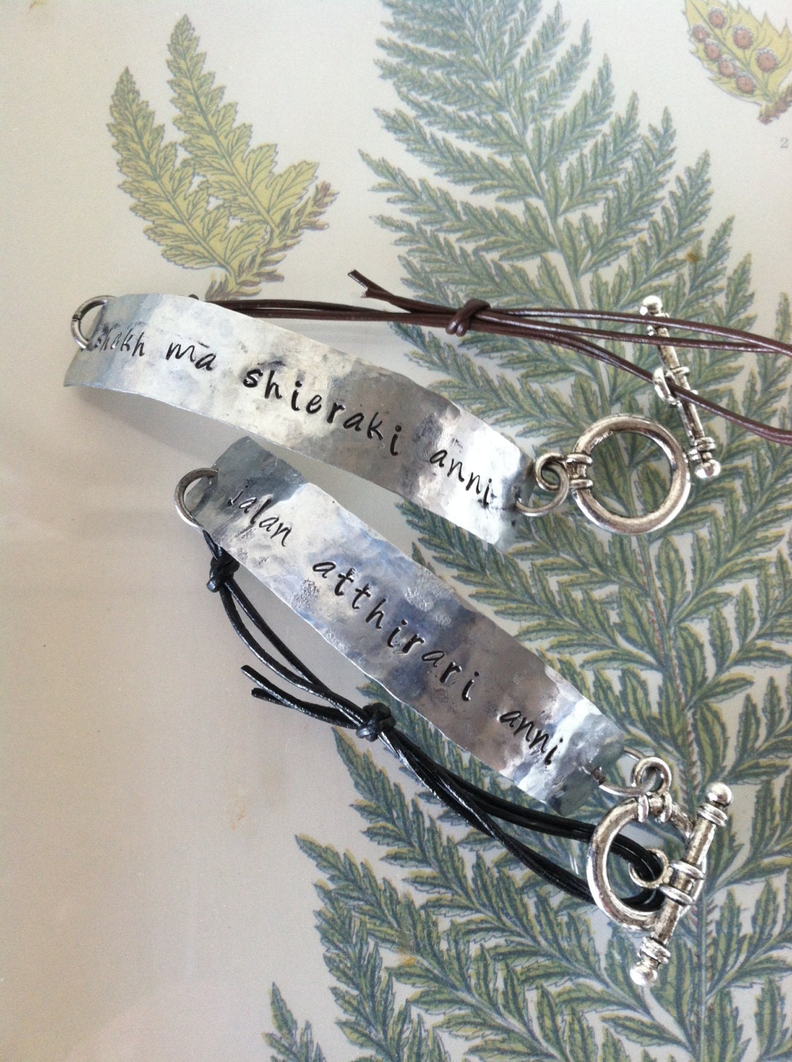 2 Game of Thrones inspired Bracelets Hand Hammered "moon of my life and my sun and stars" in Dothraki set of two