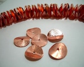 Copper Brush Round Disk Beads Pack of 12