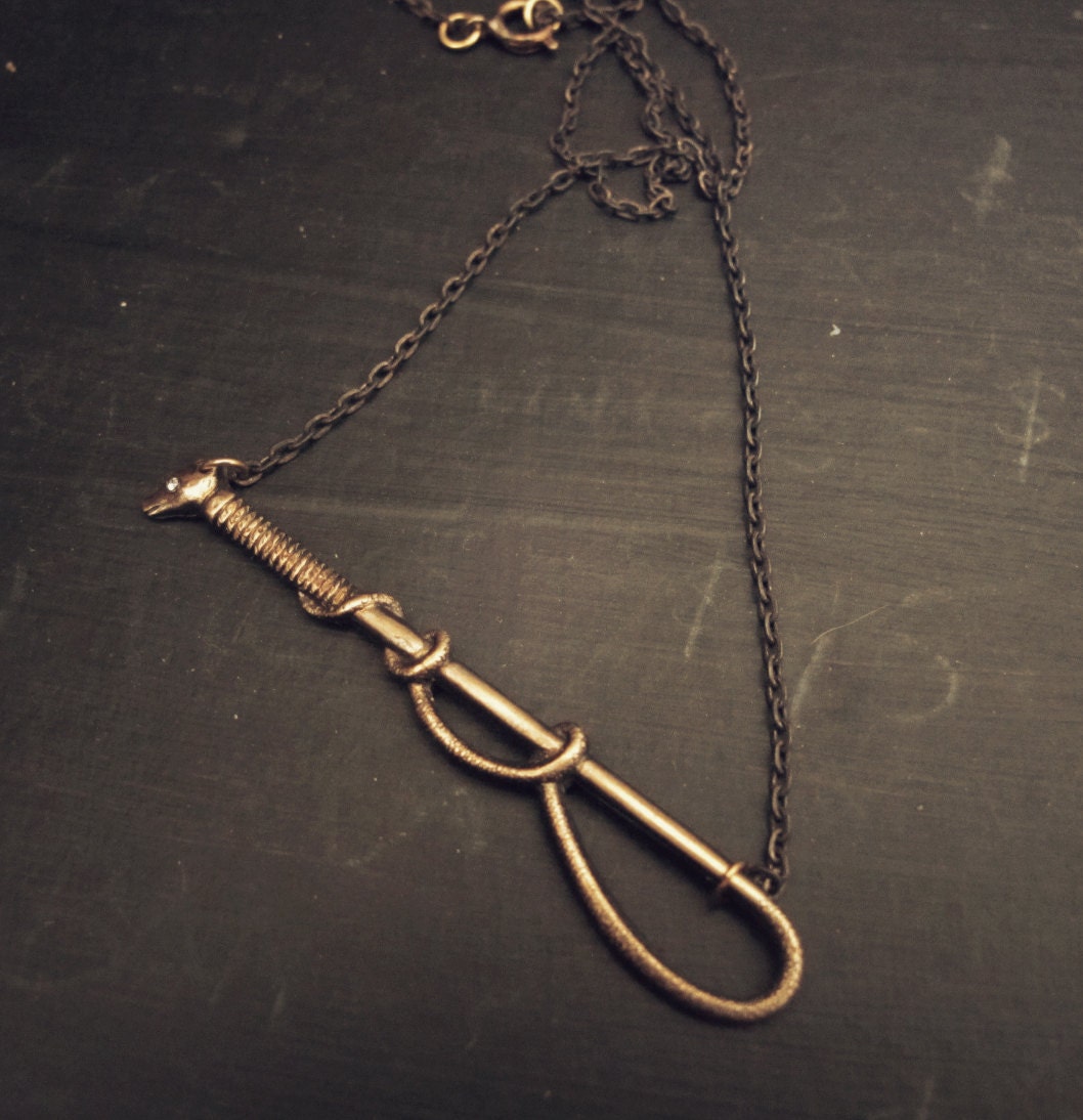 Thee Whip Necklace with Antique Czech Crystal Eye