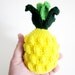 Play Food Toy: Textured Pineapple Amigurumi in Bright Yellow and Green Washable Yarn - Crocheted and Designed by The Silver Hook