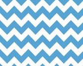 Riley Blake Chevron Medium Blue Flannel Fabric, 1 yard