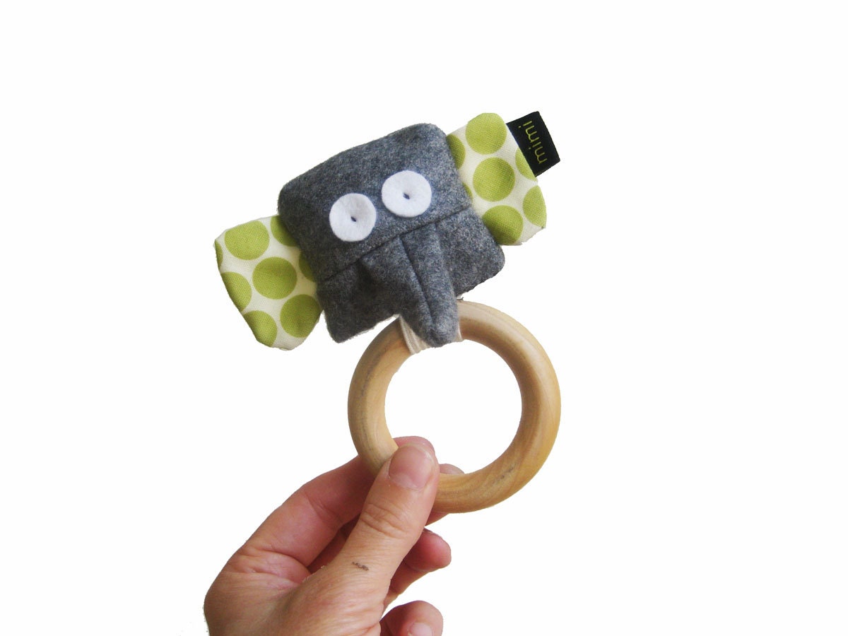Elephant baby- rattle/teething ring