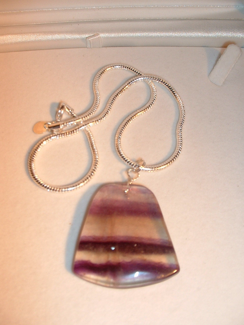 Welsh Witch Banded  Fluorite  Crystal Healing Amulet of Self  Awareness and Worth.