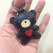 Jennifer the Bear Leather Keychain ( Black )