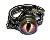 Steampunk Jewelry - RING - Red Fire Dragon eye- SIZE 7.5 ONLY