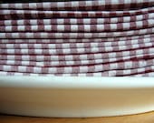 napkins - echo : home goods - set of 15 burgundy/cream checked cloth napkins - ready to ship