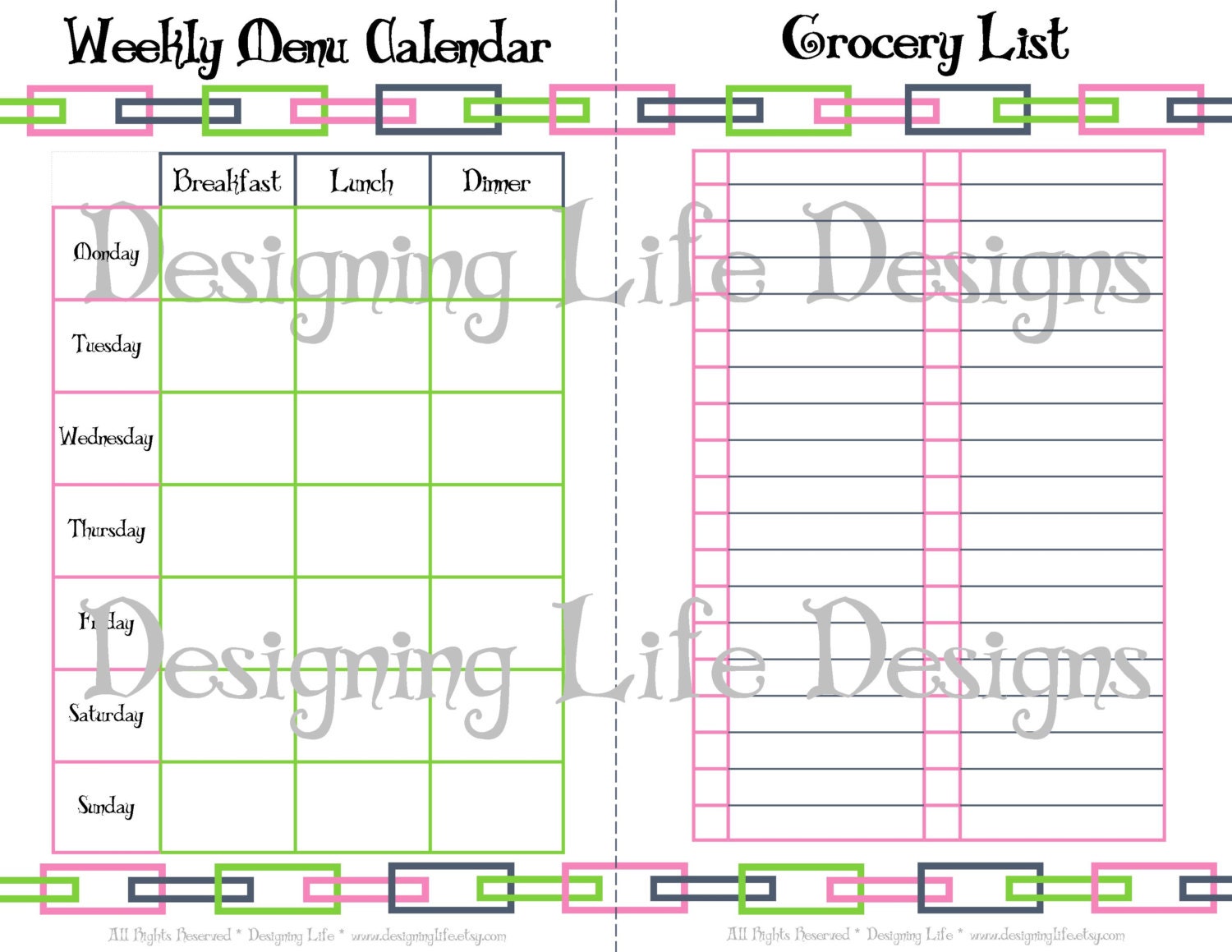 Kitchen Mini Printable Set - 44 Half Sheets for Meal Planning