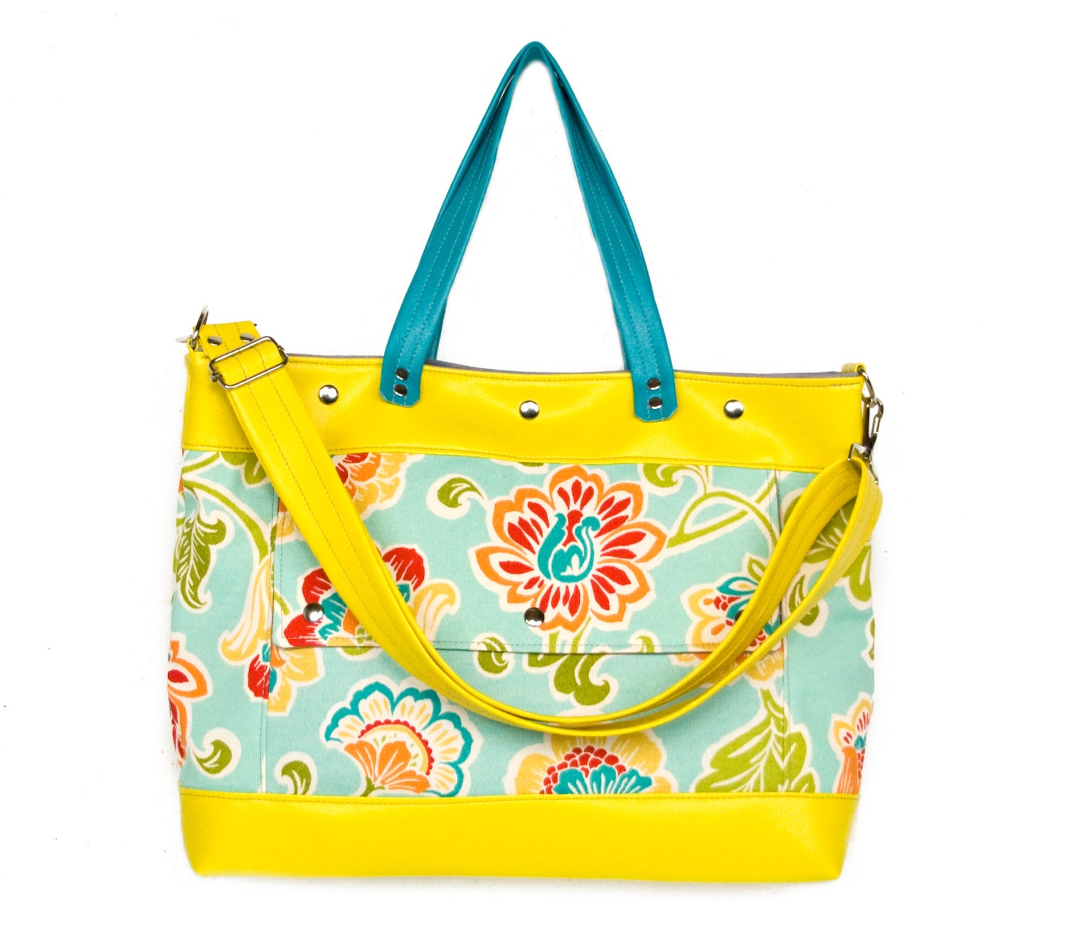 Archive Tote Bag in Bermuda Bloom - Summer Vegan Beach Collection - Ready to Ship