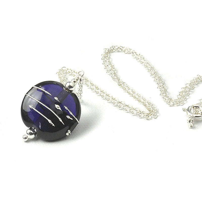 Simplicity Lampwork Glass and Sterling Silver Necklace - UK SRA