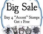 Buy 4, 1 Free - Accent Rubber Stamps - Over 60 choices - Handmade by Blossom Stamps