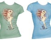 Pinup Cowgirl Rodeo Shooter Western Tee Womens Mens